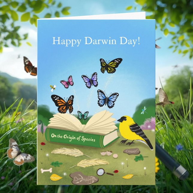 Carte Joyeux jour de Darwin Évolution Nature Art (Créateur téléchargé)