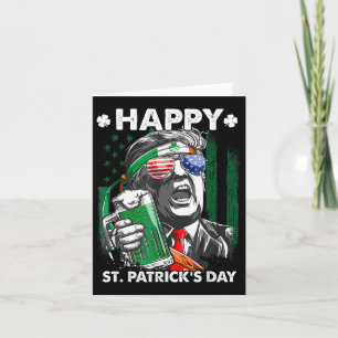 Carte Joyeux Jour de la Saint Patrick amusant Trump Patr