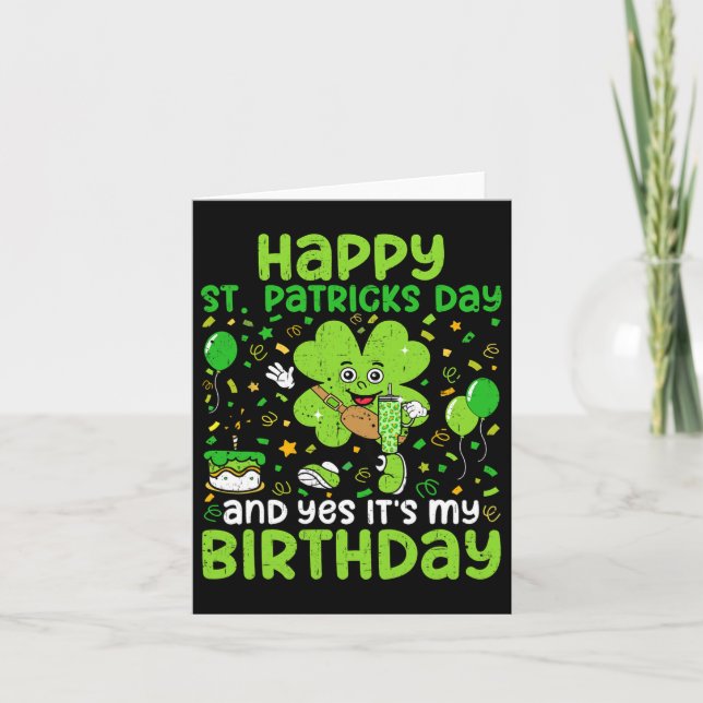 Carte Joyeux Jour de la Saint Patrick Anniversaire Shamr (Devant)