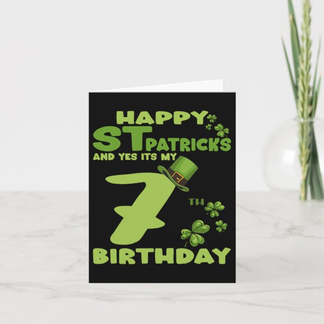 Carte Joyeux Jour de la Saint Patrick et oui c'est mon 7 (Devant)
