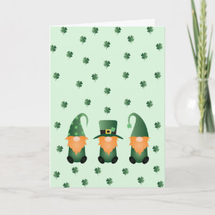 Carte Joyeux Jour de la Saint Patrick Gnomes Green Orang
