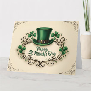 Carte Joyeux jour de la Saint-Patrick, motif de trèfle