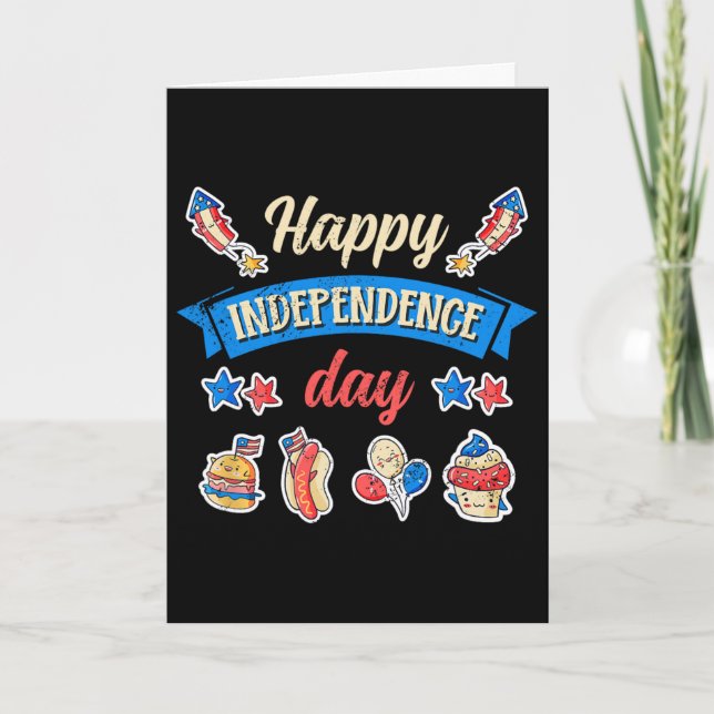 Carte Joyeux Jour de l'Indépendance - Indépendance 4 jui (Devant)