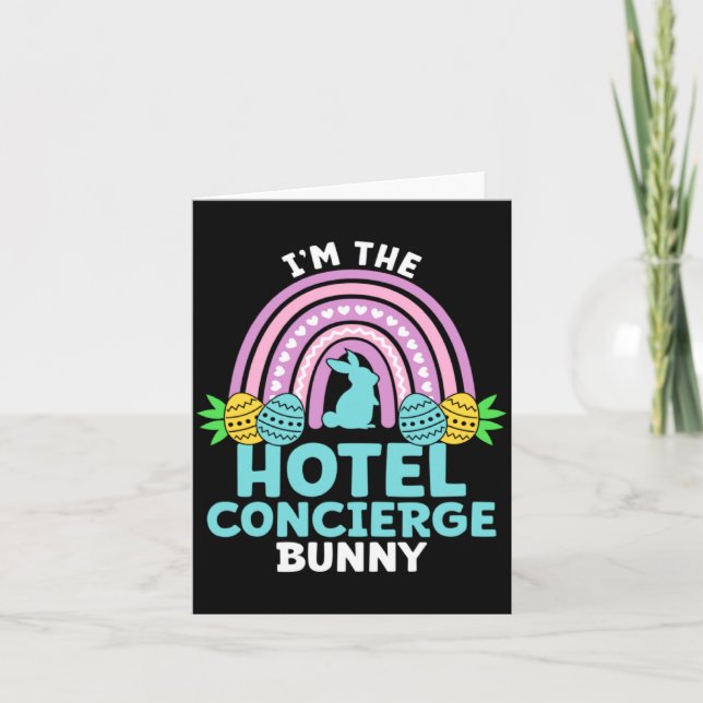 Carte Joyeux jour de Pâques je suis le lapin concierge d (Devant)