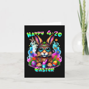 Carte Joyeux Jour de Pâques lapin Fumer mauvaises herbes