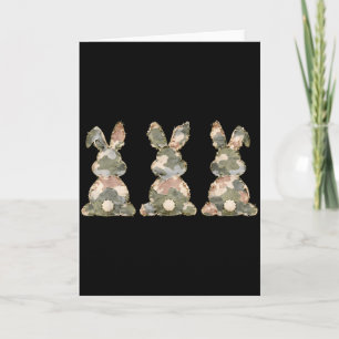Carte Joyeux jour de Pâques Trois lapins drôles Lapin oe