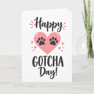Carte Joyeux Jour de Récupération Chat Adoption – Cœur R
