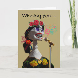 Carte Joyeux Jour des Morts Anniversaire Catrina chante