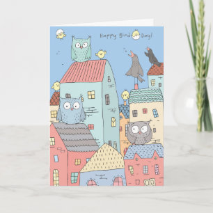 Carte Joyeux Jour des Oiseaux, Anniversaire