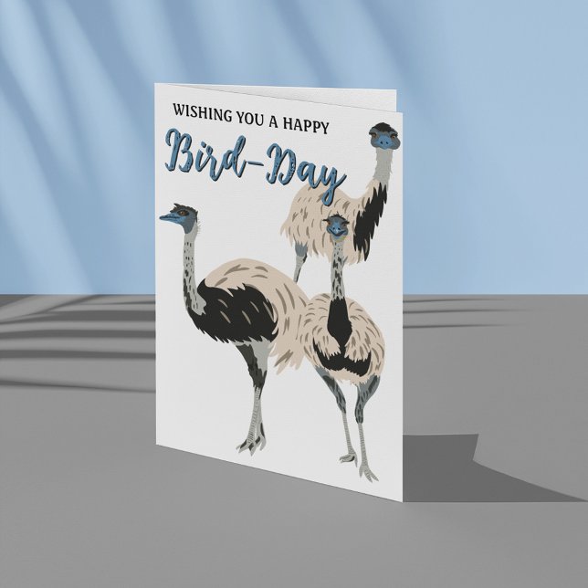 Carte Joyeux Jour des Oiseaux Emu Jour d'anniversaire (Créateur téléchargé)