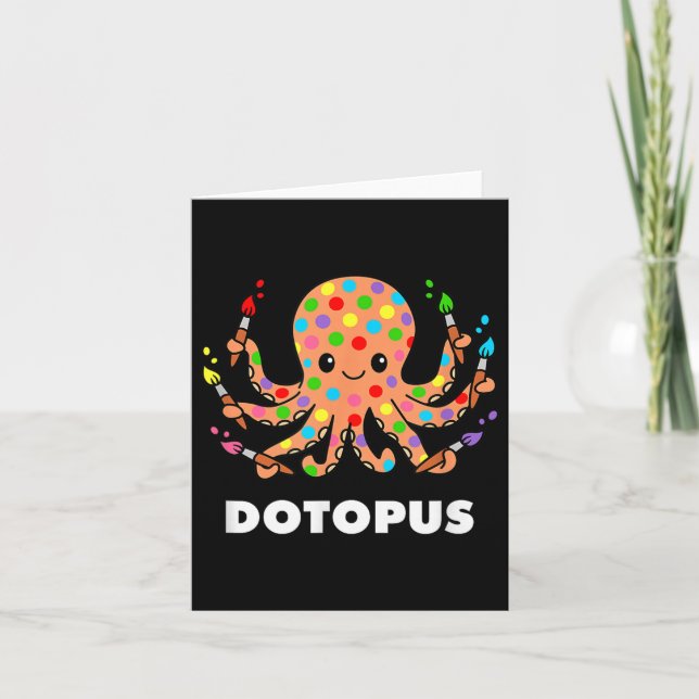 Carte Joyeux Jour Dot Octopus Dotopus Funny Pun Animal (Devant)