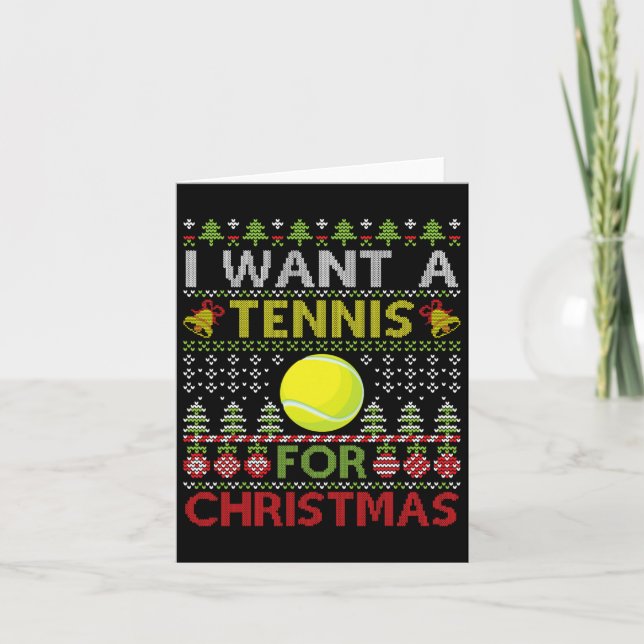 Carte Joyeux Jour Je Veux Un Tennis Pour Noël Vilain Noë (Devant)
