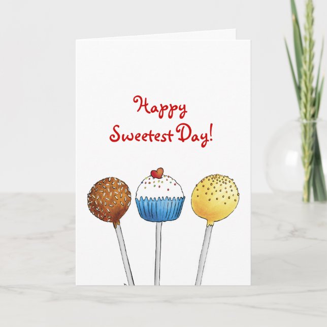 Carte Joyeux Jour le plus sucré - Pops de gâteaux (Devant)