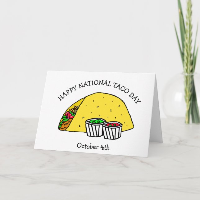 Carte Joyeux Jour National du Taco, Fête De La Nourritur (Devant)