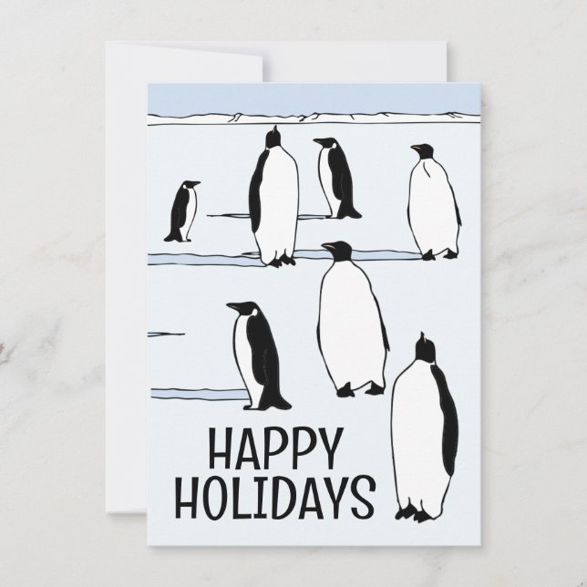Carte Joyeux jours fériés Pingouin Cool de Noël d'hiver (Devant)