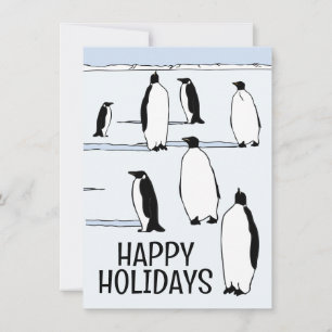 Carte Joyeux jours fériés Pingouin Cool de Noël d'hiver