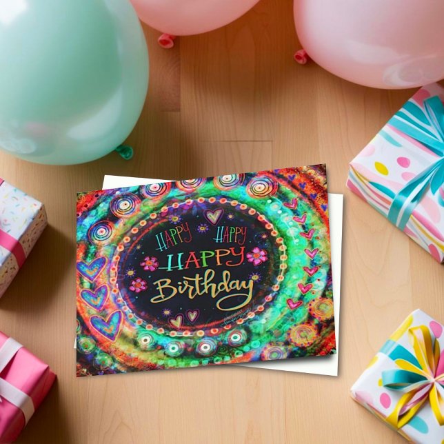 Carte Joyeux, Joyeux Anniversaire Fun Inspirivity Colorf (Créateur téléchargé)