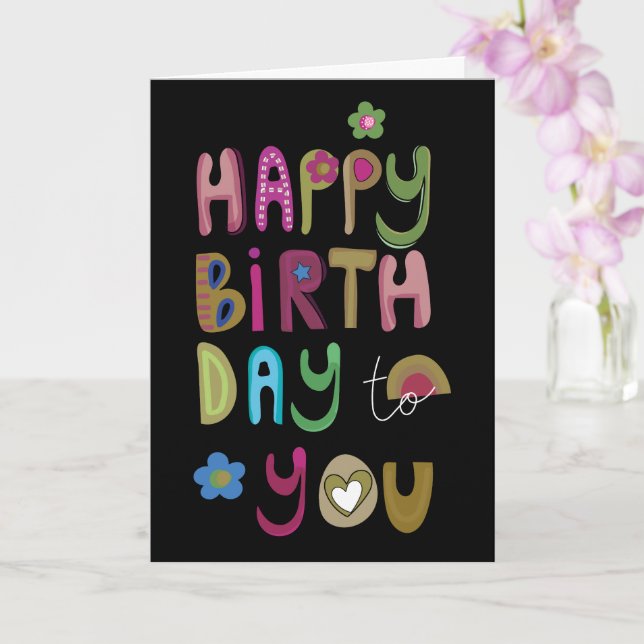 Carte Joyeux joyeux anniversaire pour vous (Orchidée)