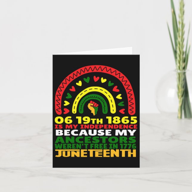 Carte Joyeux Juneteenth est mon jour de l'indépendance B (Devant)