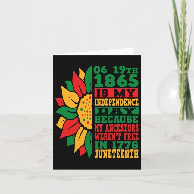 Carte Joyeux Juneteenth est mon jour de l'indépendance N (Devant)