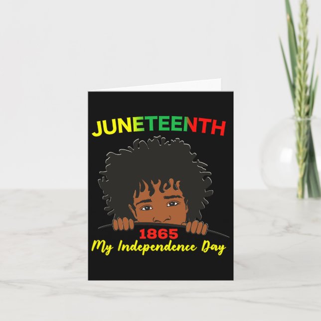 Carte Joyeux Juneteenth Indépendance Ado Jeunesse Afro L (Devant)