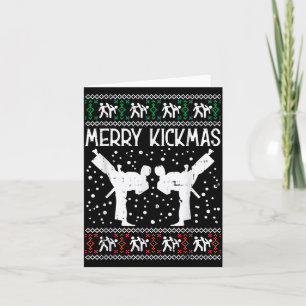 Carte Joyeux Kickmas Noël dégueulasse Karaté Jiu Jitsu