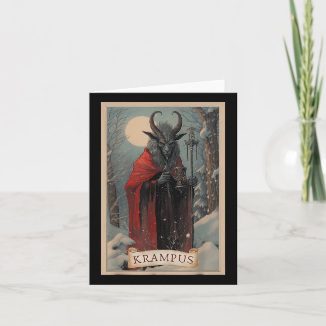 Carte Joyeux Krampus Horreur Noël Doux moche mal P (Devant)