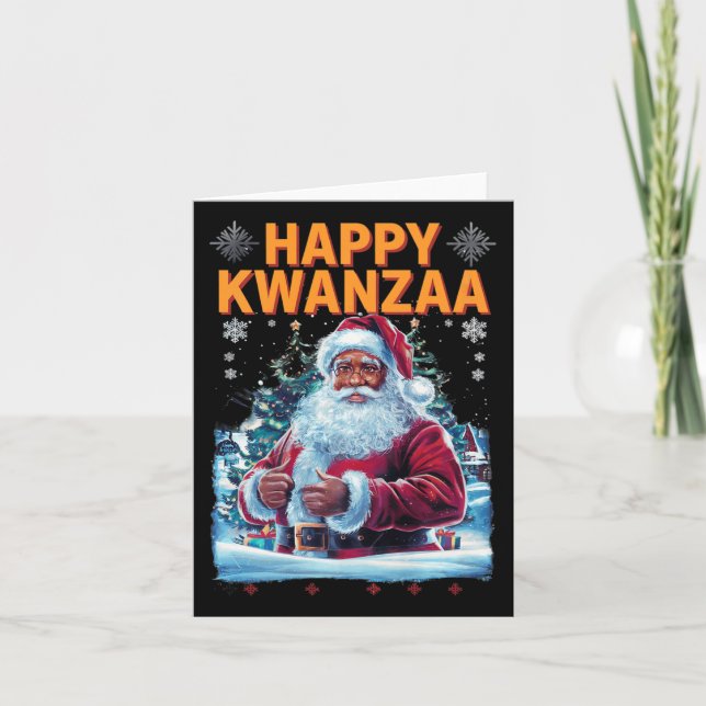 Carte Joyeux Kwanzaa Joyeux Noël Africain Américain Hoi (Devant)