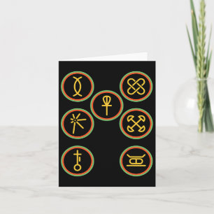 Carte Joyeux Kwanzaa Kinara-sept Badges Principes de Kw