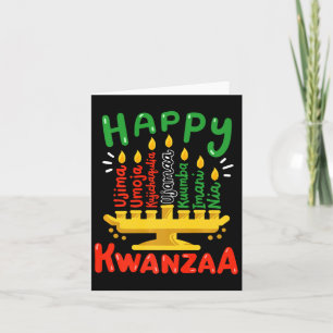 Carte Joyeux Kwanzaa Sept Principes Bougies Kinara Homme