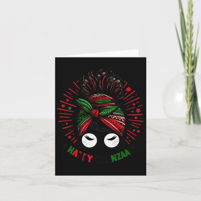 Carte Joyeux Kwanzaa Sept Principes De Kwanzaa Chignon S (Devant)