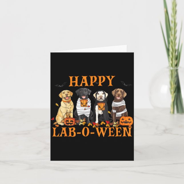 Carte Joyeux Lab-O-Ween Labrador Saison Halloween Chien (Devant)