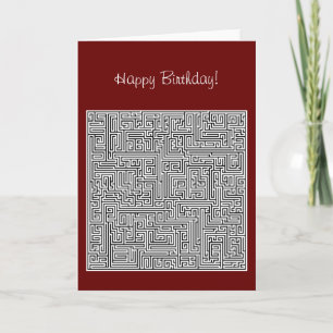 Carte Joyeux labyrinthe d'anniversaire