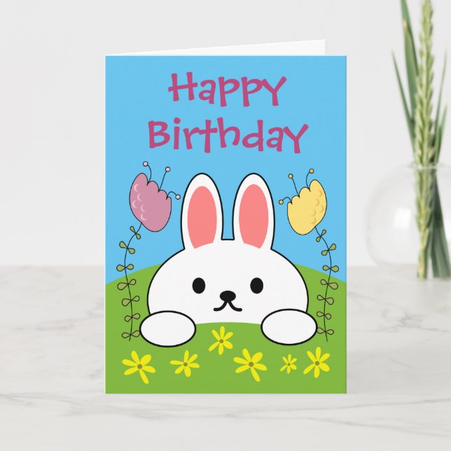 Carte Joyeux lapin d'anniversaire (Devant)