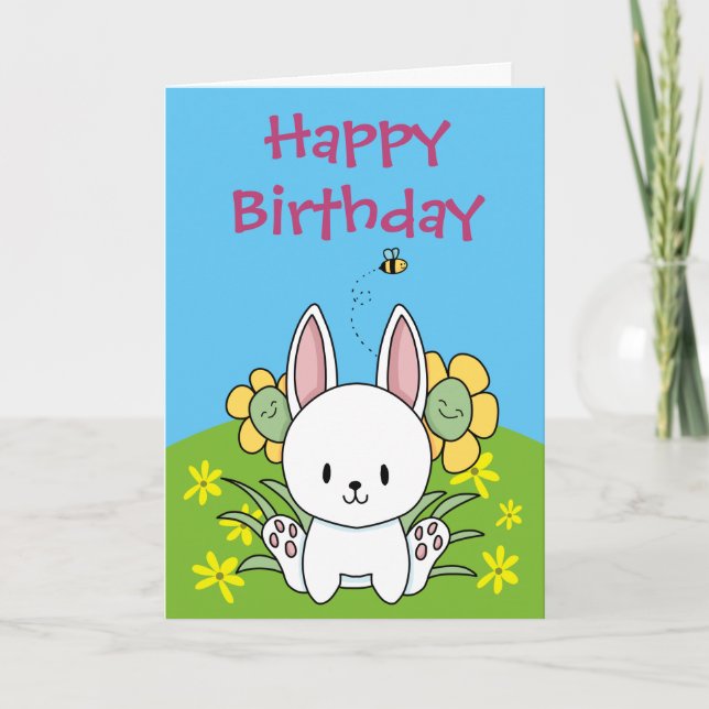 Carte Joyeux lapin d'anniversaire (Devant)