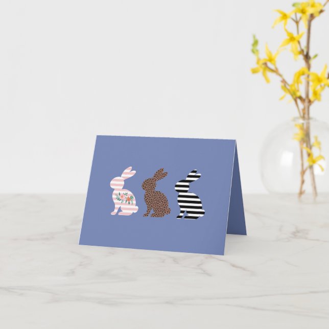 Carte Joyeux lapin de lapin léopard de Pâques (Fleur jaune)