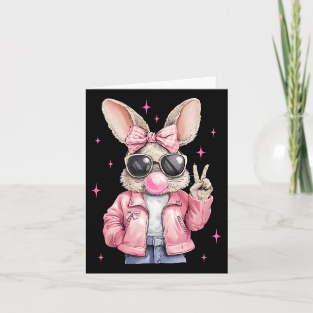 Carte Joyeux lapin de Pâques face Coquette Bow Pâques (Devant)