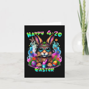 Carte Joyeux lapin de Pâques Fumer mauvaise herbe drôle