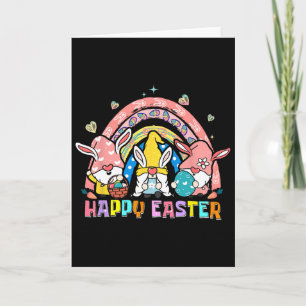 Carte Joyeux lapin de Pâques Gnome Œuf de Pâques Carotte