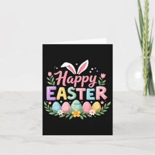 Carte Joyeux lapin de Pâques Printemps OEuf de Pâques Fe