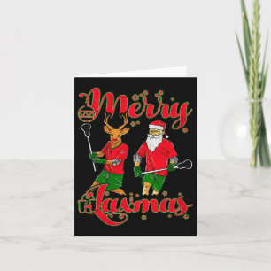 Carte Joyeux Laxmas Lacrosse de Noël Reindeer Sa