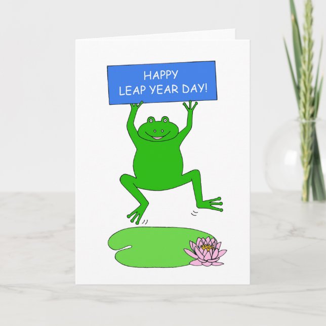 Carte Joyeux Leap Année Jour Cartoon Frog (Devant)