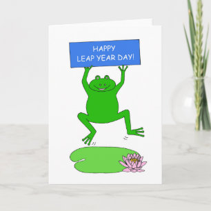 Carte Joyeux Leap Année Jour Cartoon Frog