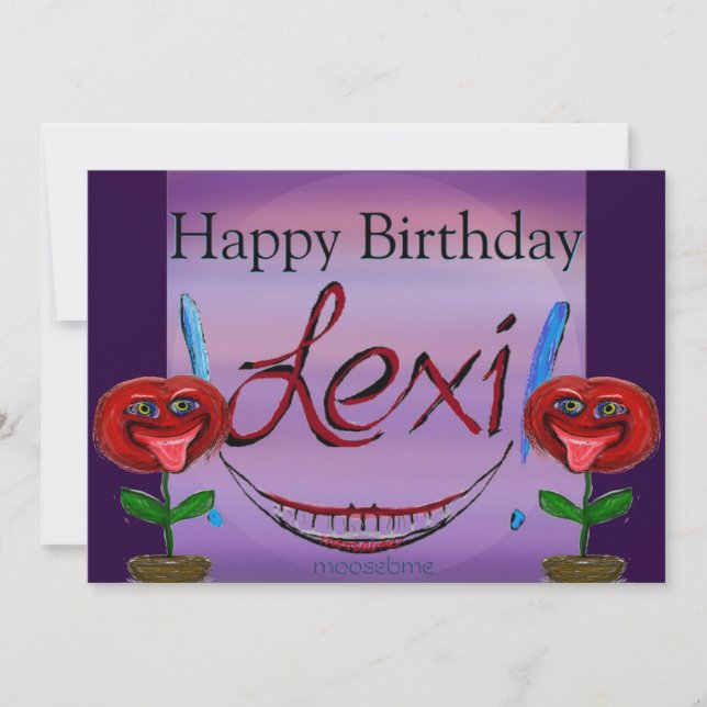 Carte Joyeux Lexi anniversaire ! Fleurs (Devant)