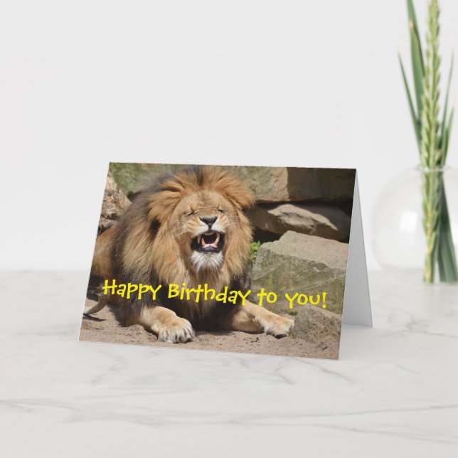 Carte Joyeux lion d'anniversaire (Devant)