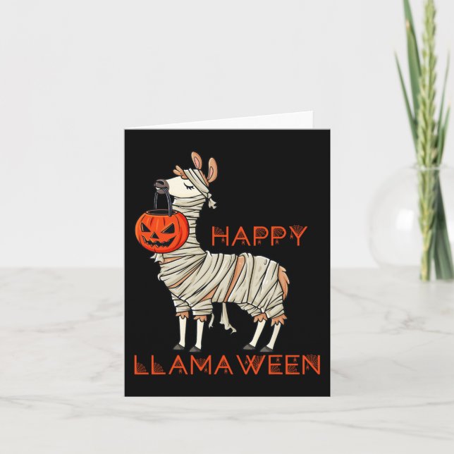 Carte Joyeux Llamaween Fun Halloween Llama Girls Garçons (Devant)