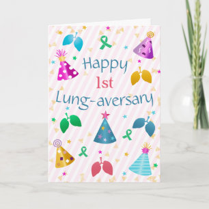 Carte Joyeux Lung-aversaire Rayure Rose Personnalisé