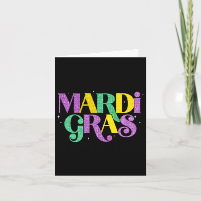 Carte Joyeux Mardi Gras Carnaval Fat Mardi Fleur De Lis (Devant)
