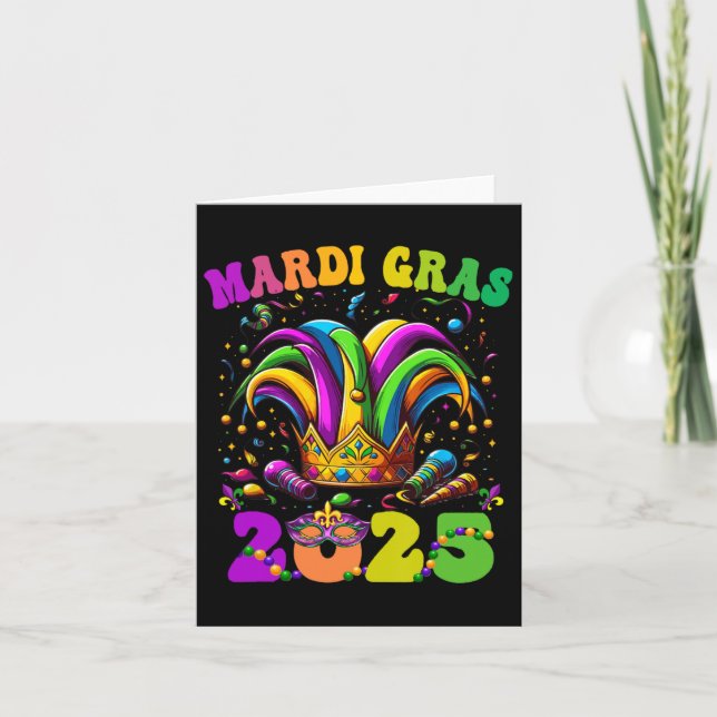 Carte Joyeux Mardi Gras Carnaval Mardi Gras 2025 Jester  (Devant)