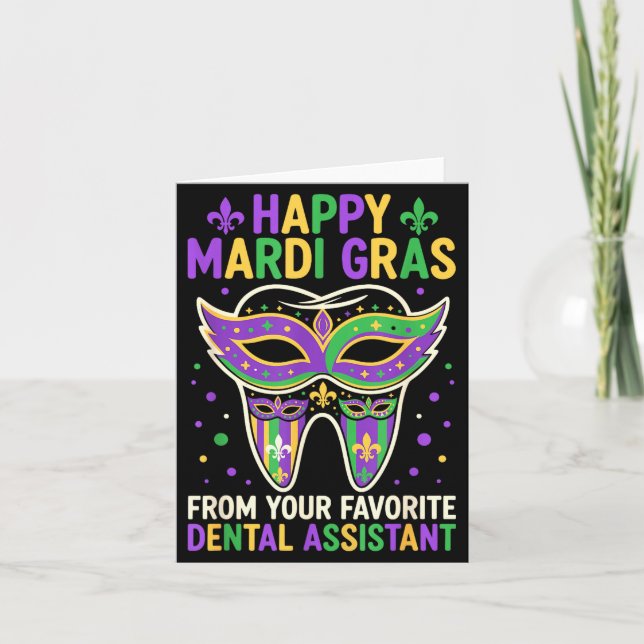 Carte Joyeux Mardi Gras de votre dentiste instantané pré (Devant)
